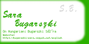 sara bugarszki business card